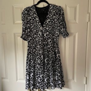 Banana Republic black floral wrap dress